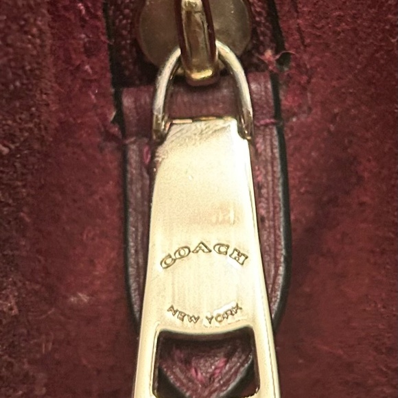 Coach Madison Shoulder Bag Maroon Leather & Suede F35723 - Picture 5 of 10